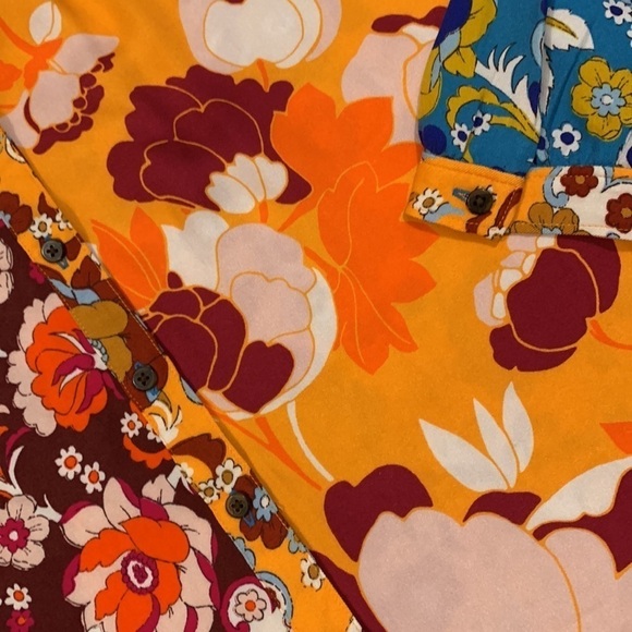 Maeve Anthropologie Contrast Print Buttondown Long Sleeve Blouse NWT size XXS - Picture 11 of 14